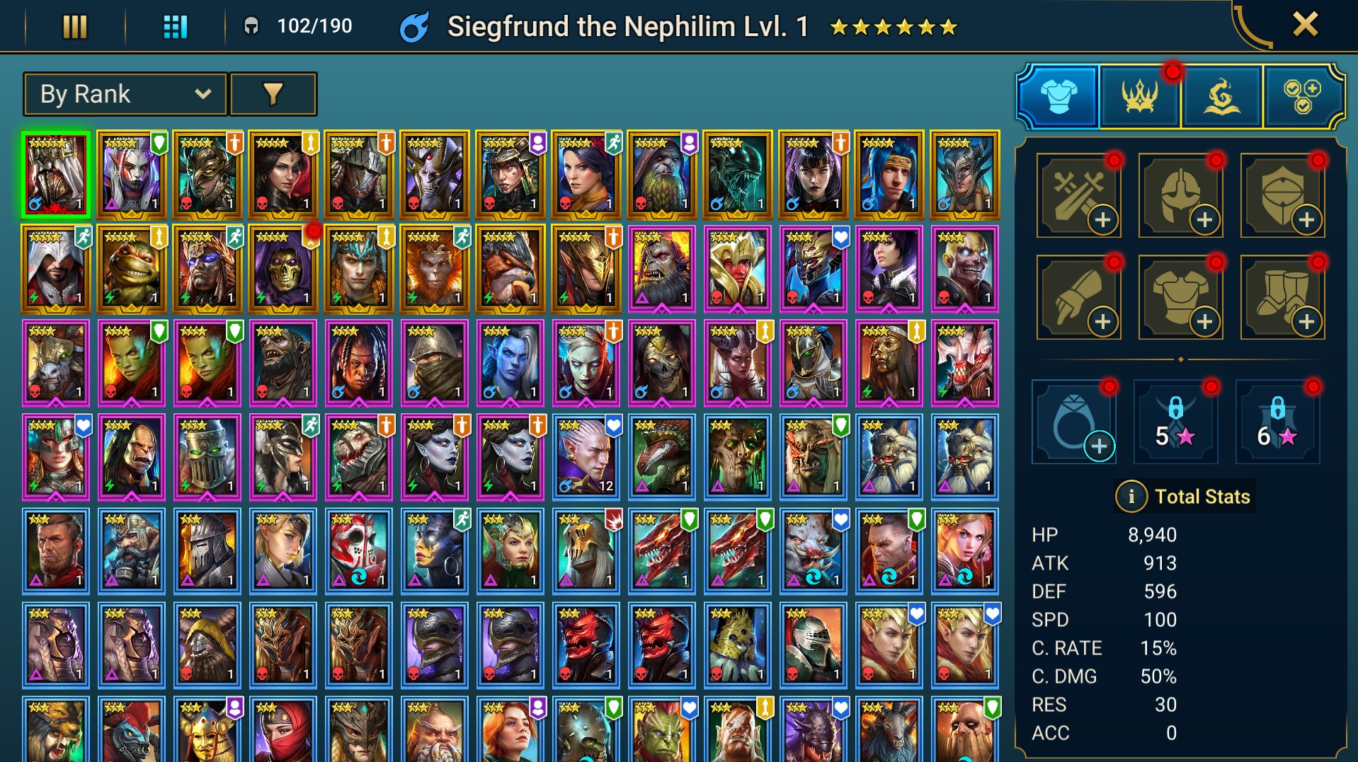 Siegfrund Nephilim • Harima • 19 Legendaries • 270+ Days Rewards • GMAIL Start