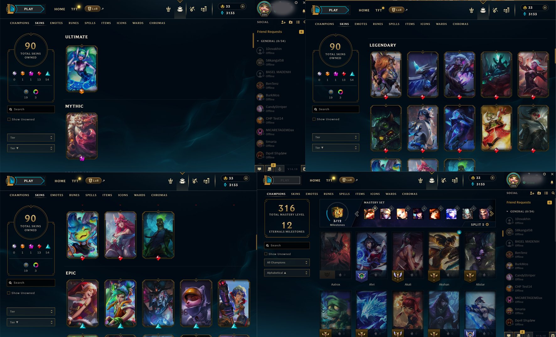 LVL 306 • 90 Skins • Full Access • EUW, Server: EU West