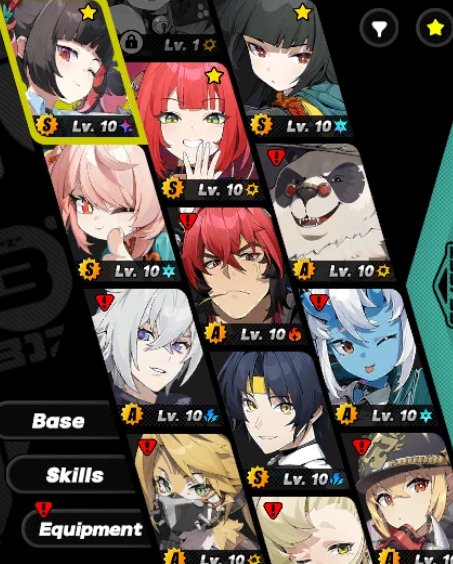 Nangong Yu • Miyabi • Miyabi Signa • Yuzuha • Zhu Yuan • Harumasa • AR 10