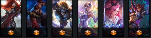880 Skin • Full 6 Ultimate • 8 Mythic Skins • Max Champion • 58 Chromas • 281 Icon • 31 Ward • 240 Emote, Server: EU West