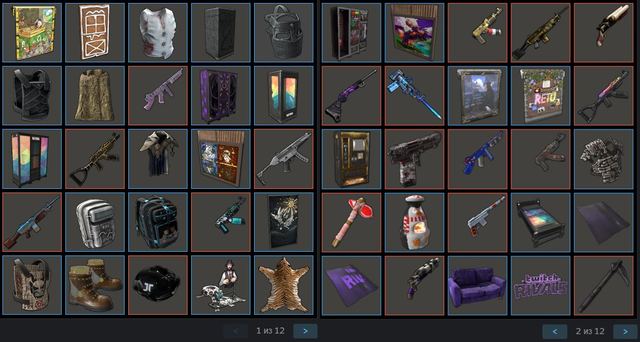 RUST account • Steam • 284 items from Twitch Drops