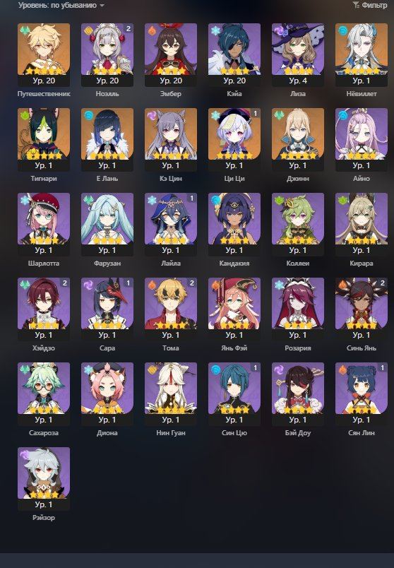 Neuvillette • Yelan • Tighnari • Jean • Keqing • Qiqi C1 • 100% Warnings • 10 AR • 23 4*, Server: Europe