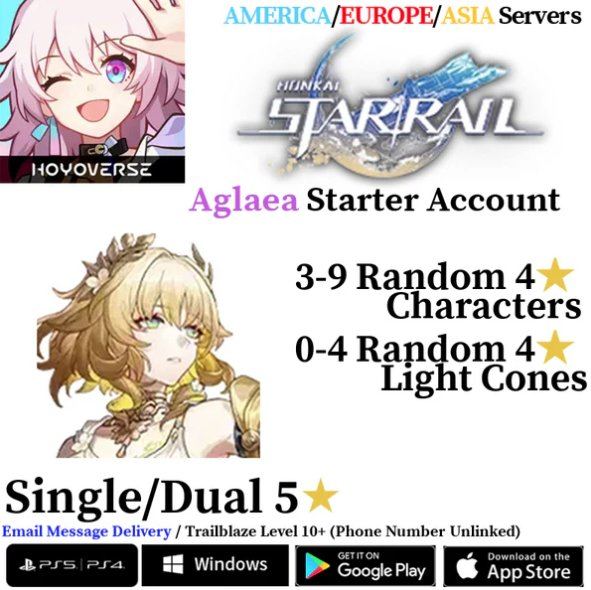 Aglaea • Random Limited 5 Character • Bronya • Luocha • Ruan Mei • Archer, Server: Asia