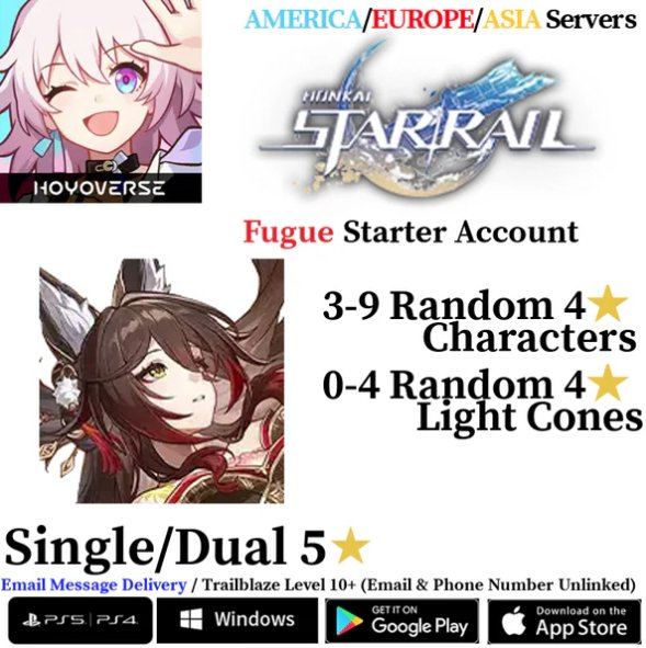 Fugue • Dr. Ratio • Bronya • Random Permanent 5 • Luocha/Ruan Mei, Server: Asia