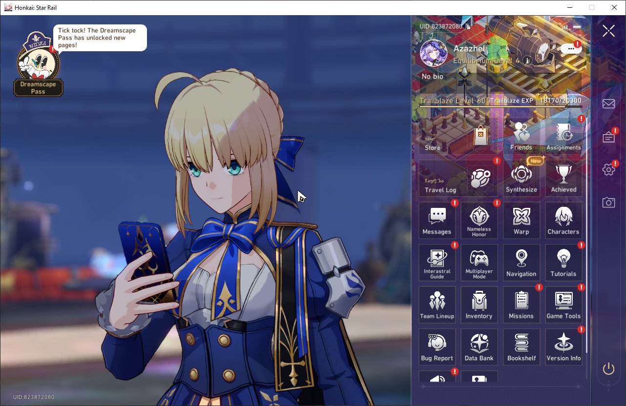 Anaxa • Saber • Sunday • Luocha • Dan Heng • Kafka • TL 60 • 14 Limit • ASIA, Server: Asia