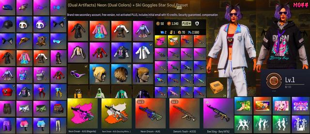 AUG Neon Dream • ACE32 Demon Touch • Level 1 • PLUS Off