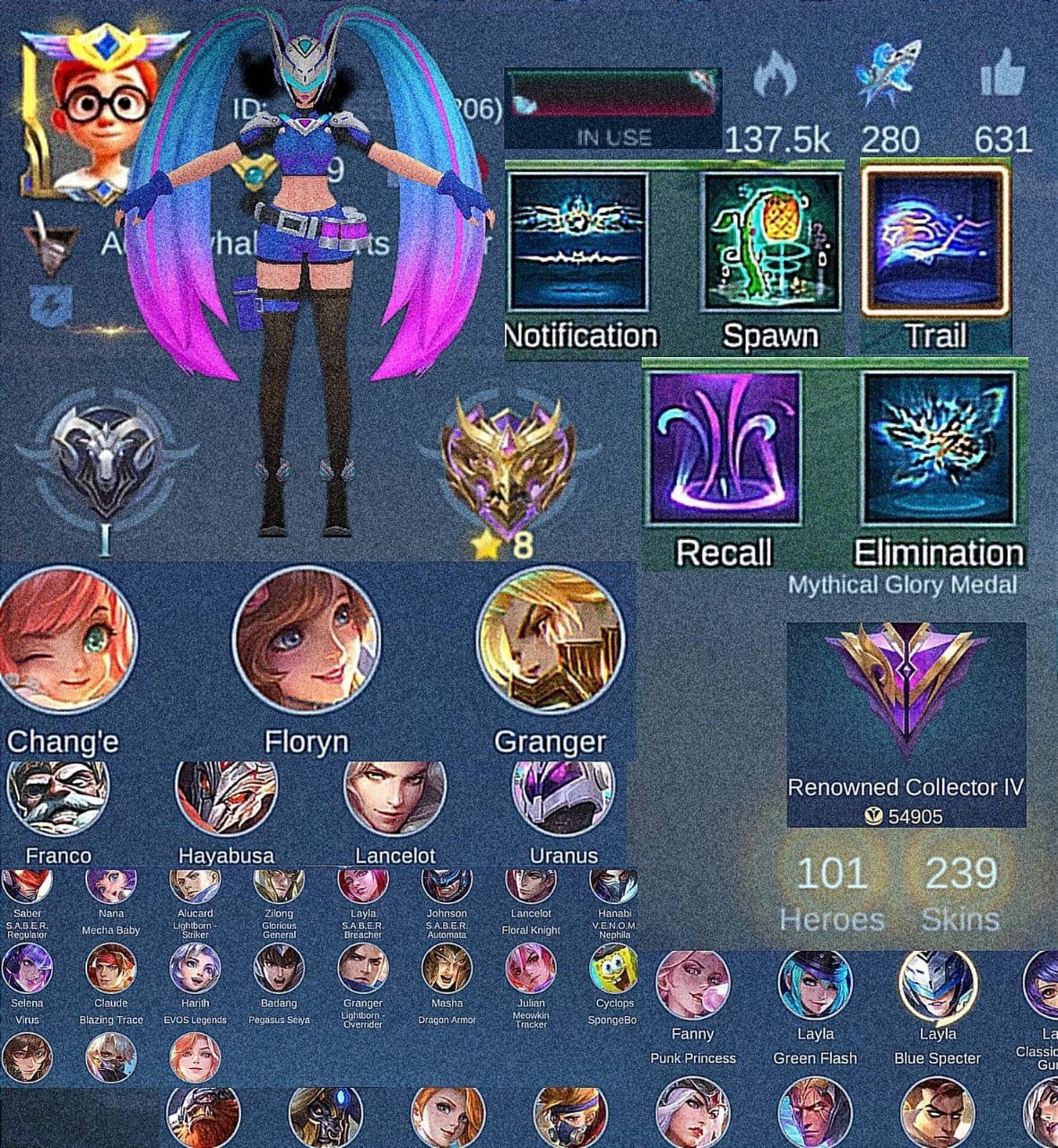 Leila Blue Ghost • Rarest Skin • Blank Slot