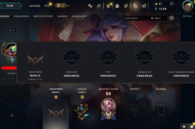 Victorious Draven • Arcane Caitlyn • Soul Fighter Naafiri • 59 Champions • 20 Skins • S16 Iron IV 0W-17L, Server: EU West