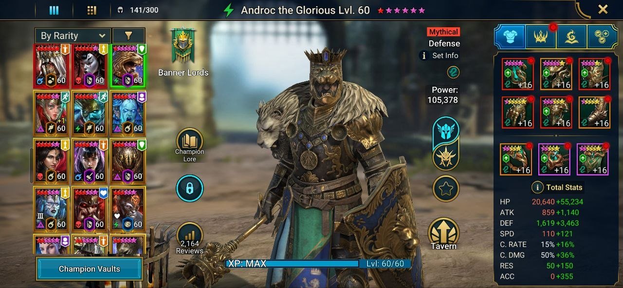 Siegfrund • Mikage • Androc • Lvl88 • 3x Mythic • 7,19M Power • 88,5M Silver • 2549 Gems • DL 202M